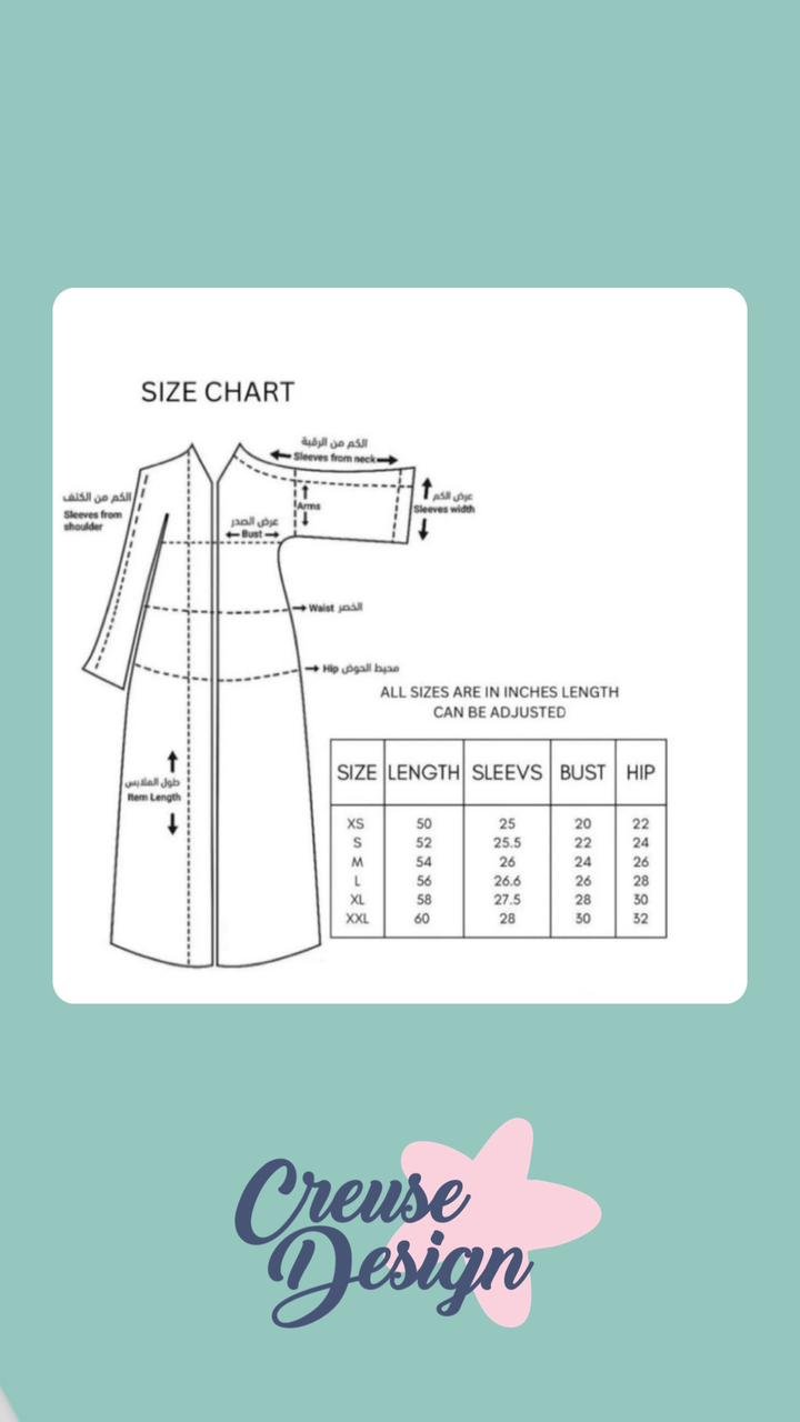 size chart spago